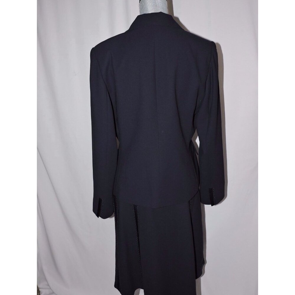 Dressbarn Skirt Suit Set Career Blazer Jacket Navy Blue Knee Length Lined 10 EUC - Picture 8 of 11
